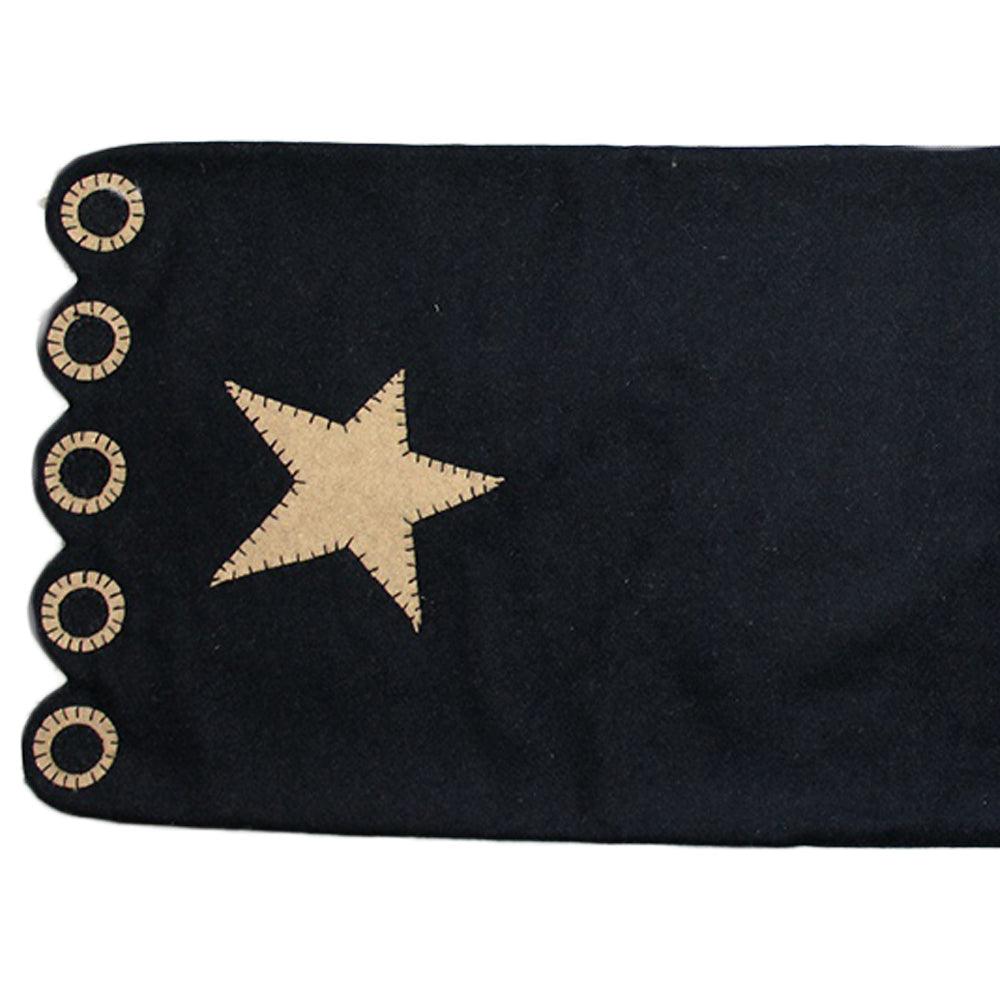 Black & Tan Star Table Runner TR570011 - The Fox Decor
