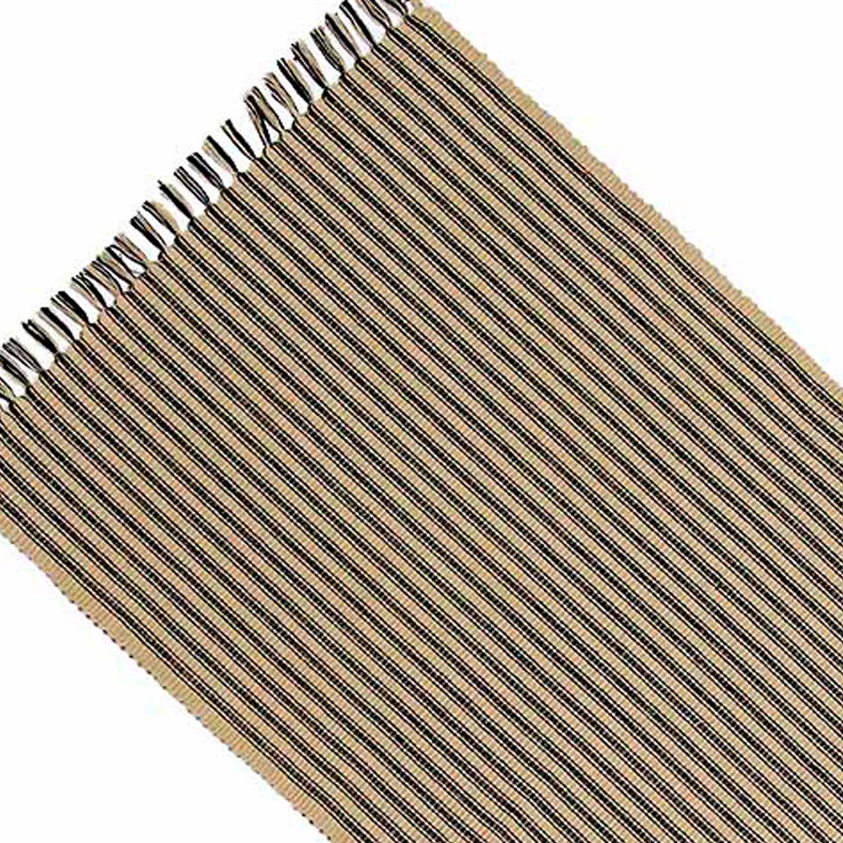 Black Nutmeg York Ticking Table Runner TR880011 - The Fox Decor