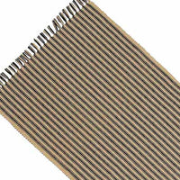 Black Nutmeg York Ticking Table Runner TR880011 - The Fox Decor