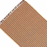 Barn Red Nutmeg York Ticking Table Runner TR880017 - The Fox Decor