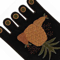 Black Folk Art Pineapple Table Runner TRAR0058 - The Fox Decor