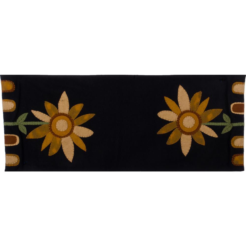 Sunflower Power Table Runner Black TRDG0037 - The Fox Decor