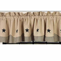 Nutmeg Black Nutmeg W/ Black Star Fairfield Valance Lined VF030011 - The Fox Decor