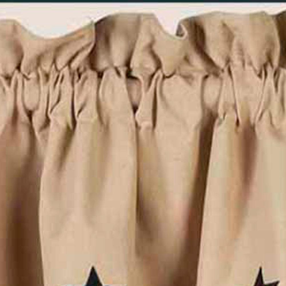 Nutmeg Black Nutmeg W/ Black Star Fairfield Valance Lined VF030011 - The Fox Decor