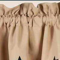 Nutmeg Black Nutmeg W/ Black Star Fairfield Valance Lined VF030011 - The Fox Decor