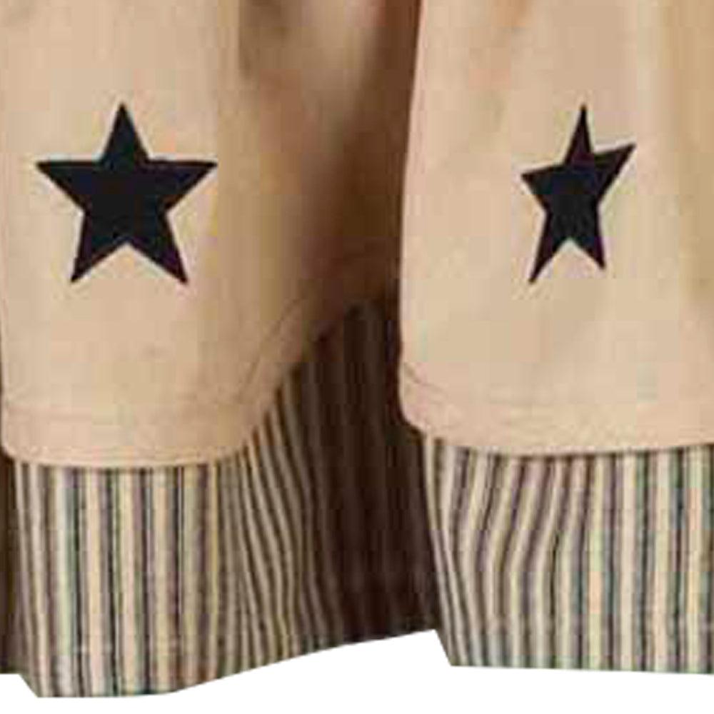 Nutmeg Black Nutmeg W/ Black Star Fairfield Valance Lined VF030011 - The Fox Decor