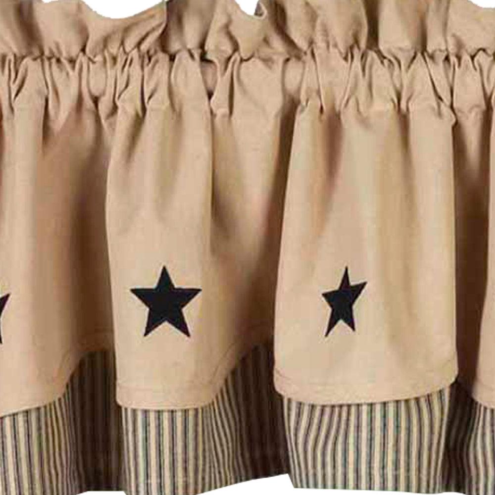 Nutmeg Black Nutmeg W/ Black Star Fairfield Valance Lined VF030011 - The Fox Decor