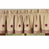 Nutmeg Barn Red Nutmeg W/ Barn Red Star Fairfield Valance Lined VF030017 - The Fox Decor