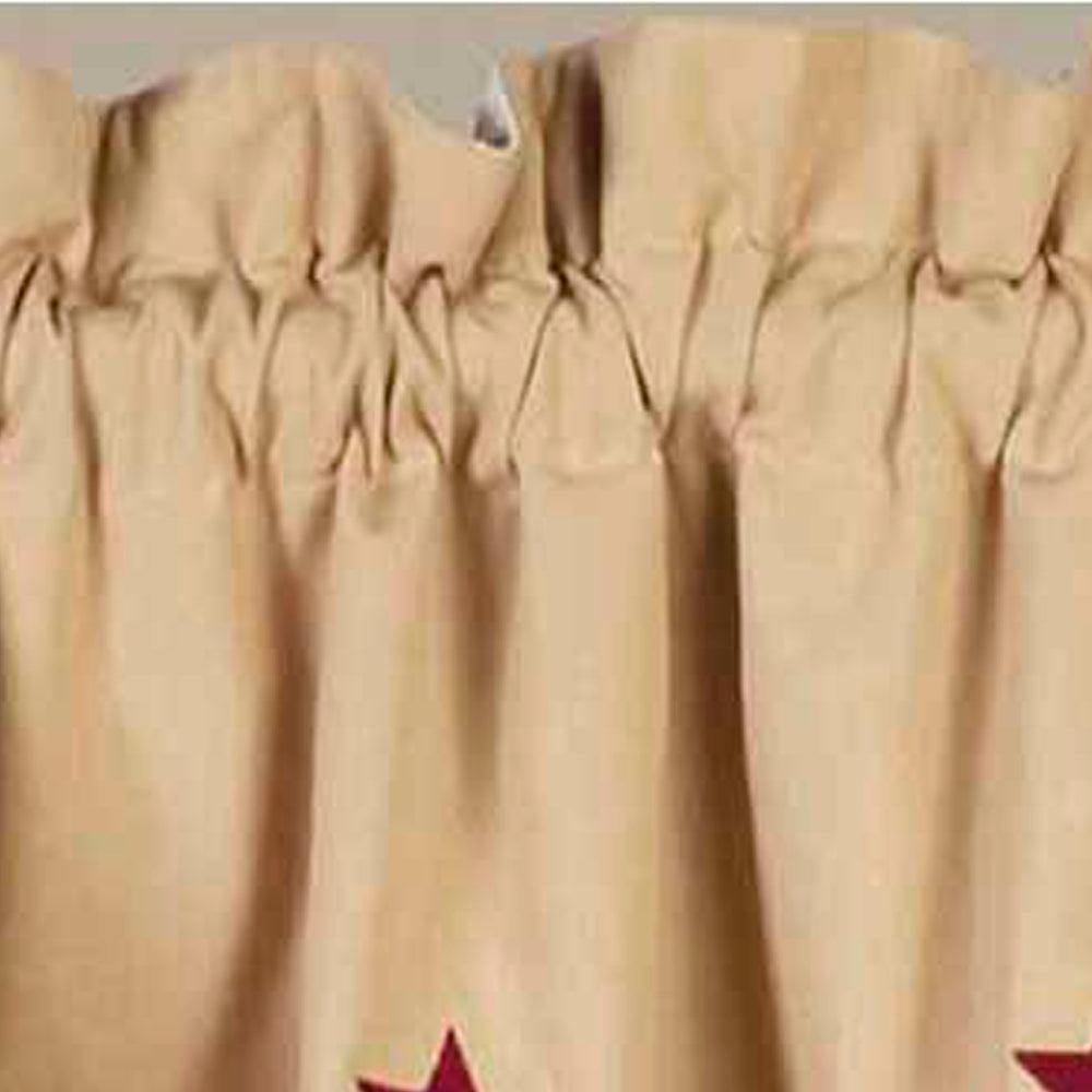 Nutmeg Barn Red Nutmeg W/ Barn Red Star Fairfield Valance Lined VF030017 - The Fox Decor