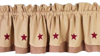 Nutmeg Barn Red Nutmeg W/ Barn Red Star Fairfield Valance Lined VF030017 - The Fox Decor