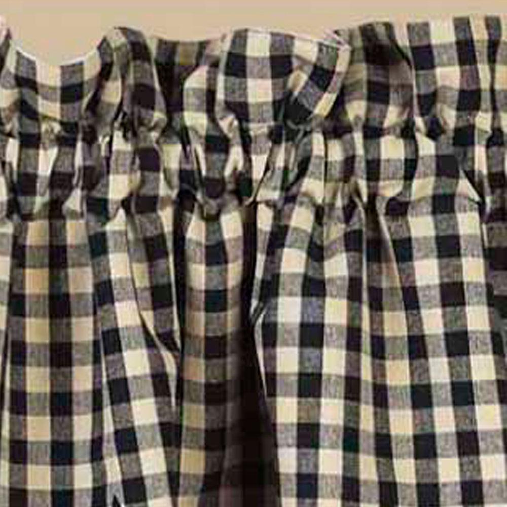 Black Nutmeg Heritage House Check W/ Black Star Fairfield Valance Lined VF040011 - The Fox Decor