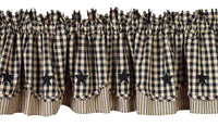 Black Nutmeg Heritage House Check W/ Black Star Fairfield Valance Lined VF040011 - The Fox Decor