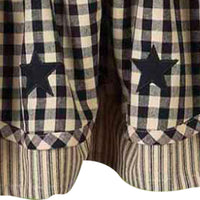Black Nutmeg Heritage House Check W/ Black Star Fairfield Valance Lined VF040011 - The Fox Decor