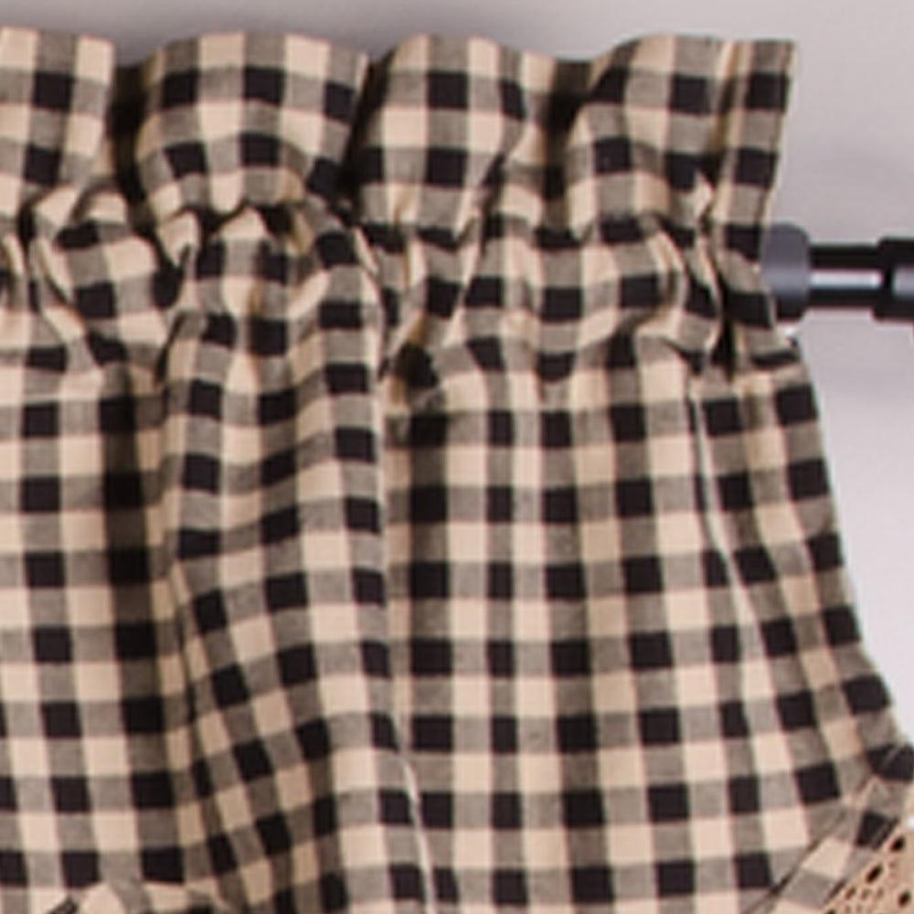 Heritage House Black Nutmeg Lace Fairfield Valance Lined VF159011 - The Fox Decor