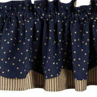 Indigo Nutmeg Salem Star Indigo Fairfield Valance Lined VF950021 - The Fox Decor