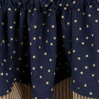 Indigo Nutmeg Salem Star Indigo Fairfield Valance Lined VF950021 - The Fox Decor