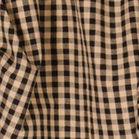 Heritage House Check Gathered Valance Black Nutmeg Lined VG100011 - The Fox Decor