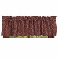 Thumbnail for Barn Red Tan Marshfield Jacquard Valance Lined VL106017 - The Fox Decor