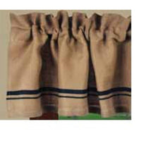 Thumbnail for Black Wheat Burlap Stripe Valance Lined VL190011 - The Fox Decor