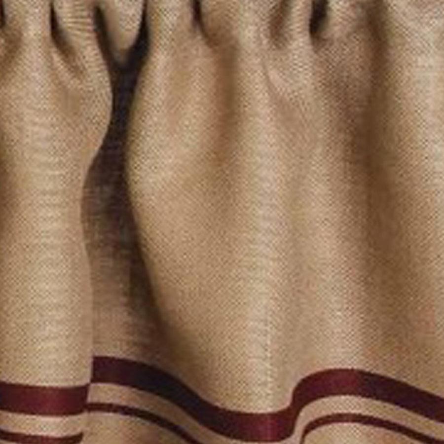 Barn Red Wheat Burlap Stripe Valance Lined VL190017 - The Fox Decor