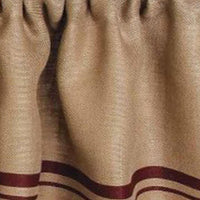 Barn Red Wheat Burlap Stripe Valance Lined VL190017 - The Fox Decor