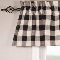 Black Buttermilk Buffalo Check Valance Lined VL510011 - The Fox Decor