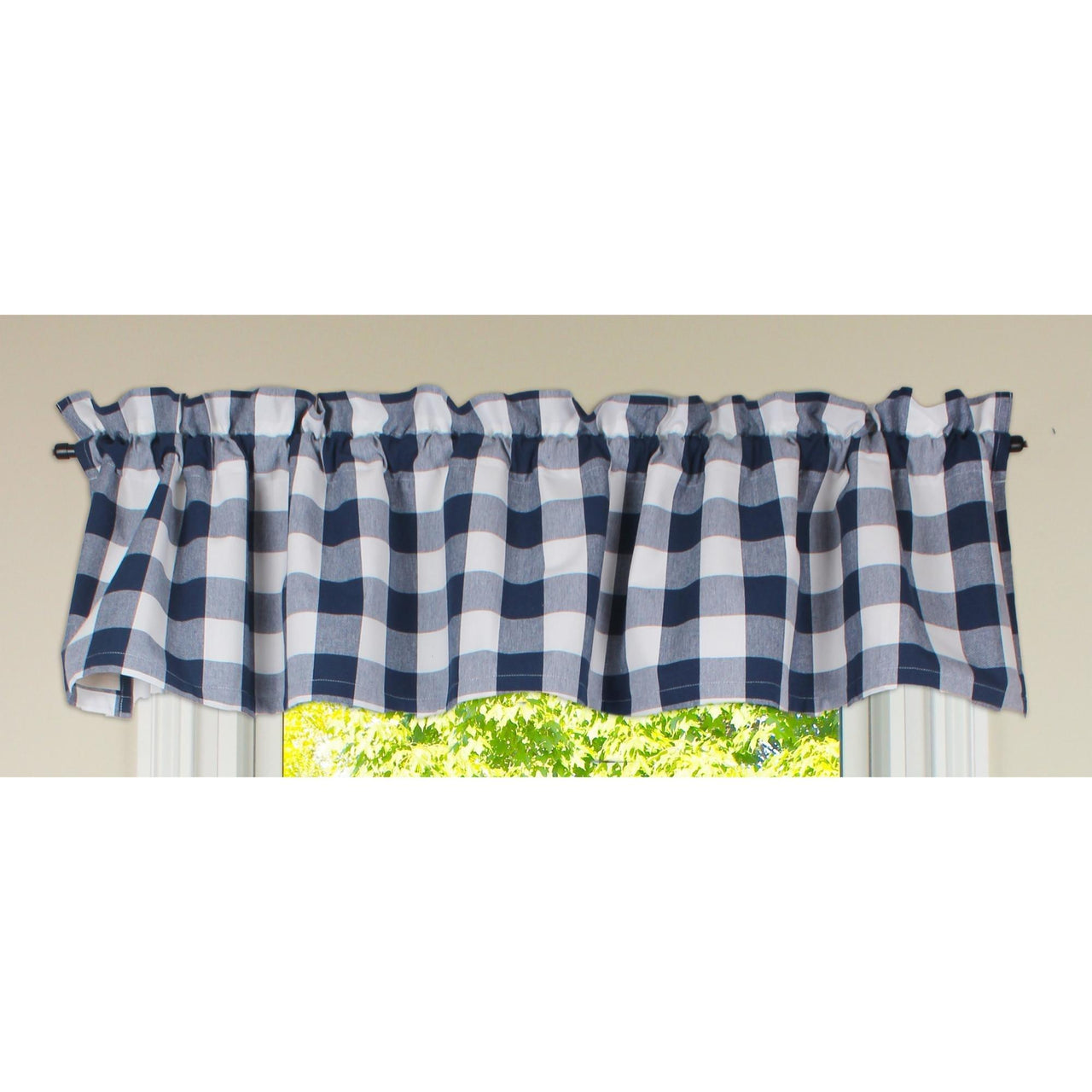 Buffalo Check Navy Blue Valance VL511014 - The Fox Decor