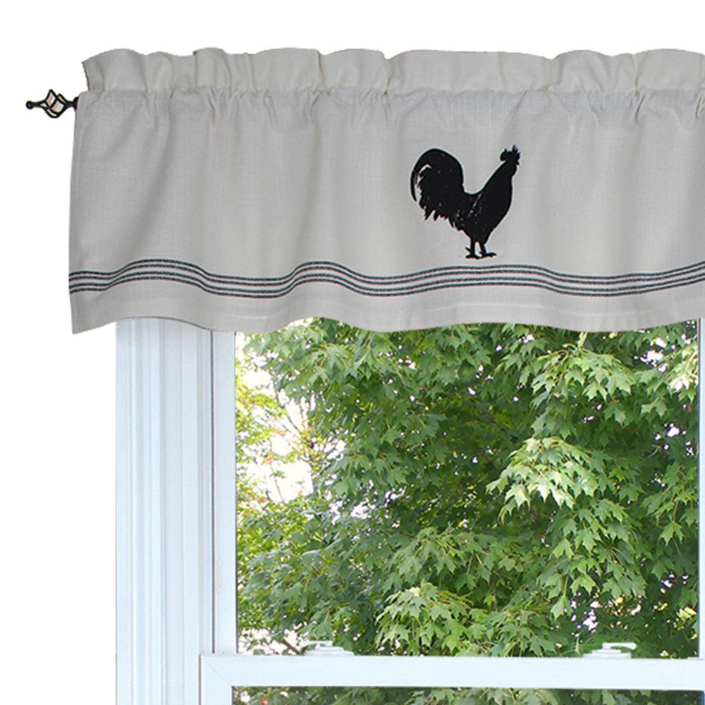 Farmhouse Rooster - Cream Valance VL550005 - The Fox Decor