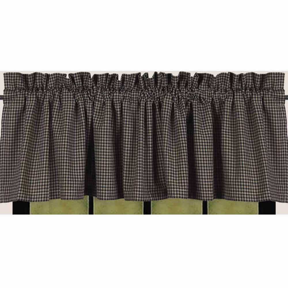 Black Oat Newbury Gingham Valance Lined VL670011 - The Fox Decor