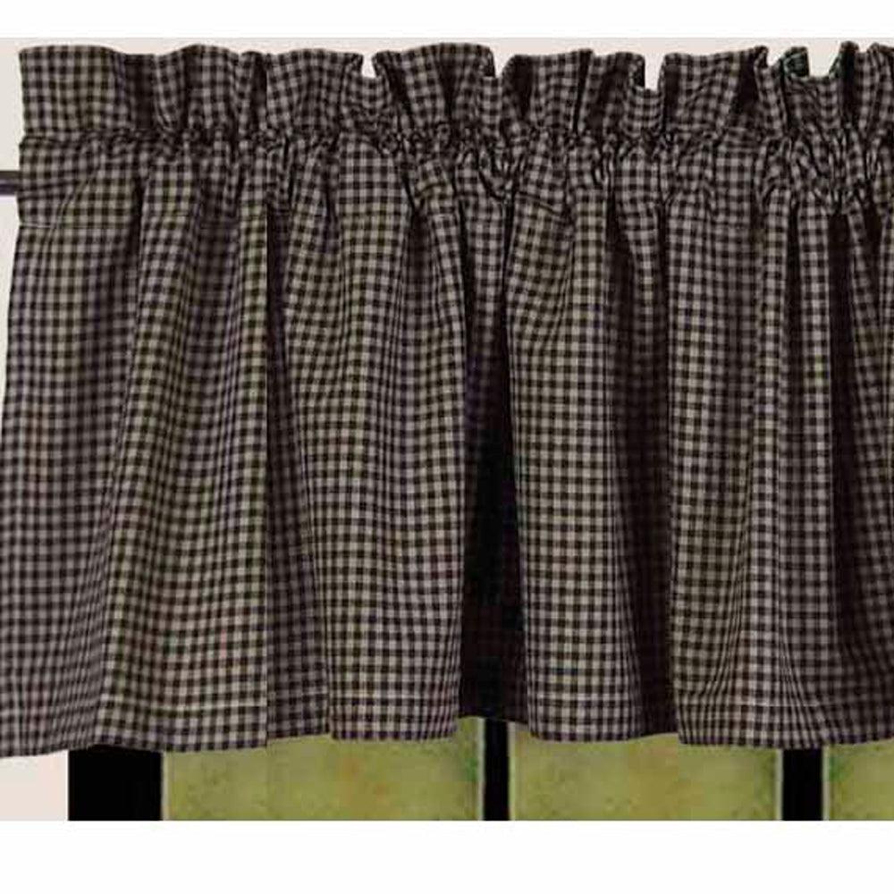 Black Oat Newbury Gingham Valance Lined VL670011 - The Fox Decor