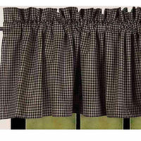 Black Oat Newbury Gingham Valance Lined VL670011 - The Fox Decor