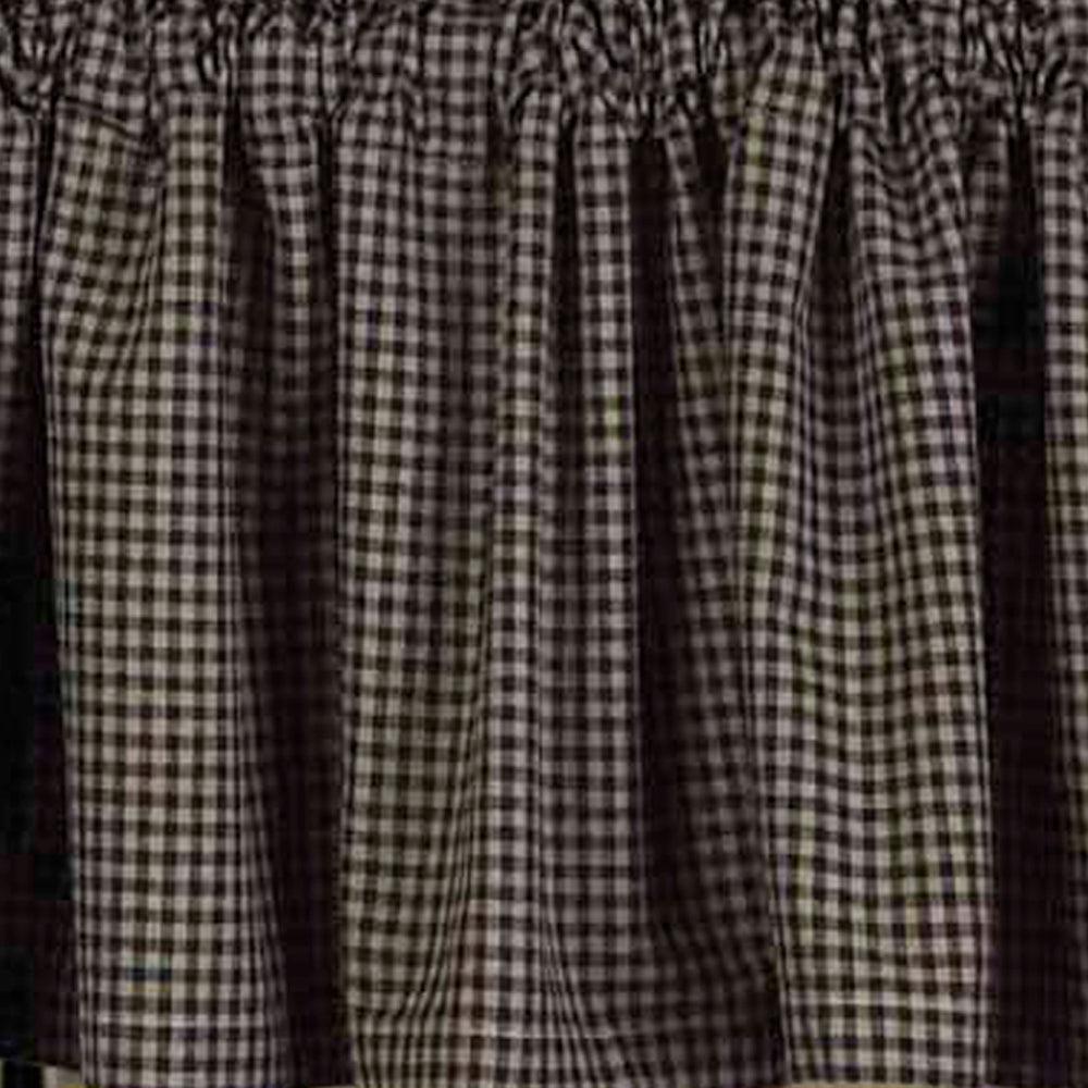 Black Oat Newbury Gingham Valance Lined VL670011 - The Fox Decor