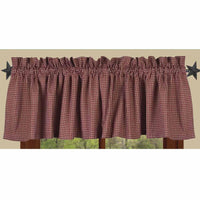 Barn Red Oat Newbury Gingham Valance Lined VL670017 - The Fox Decor