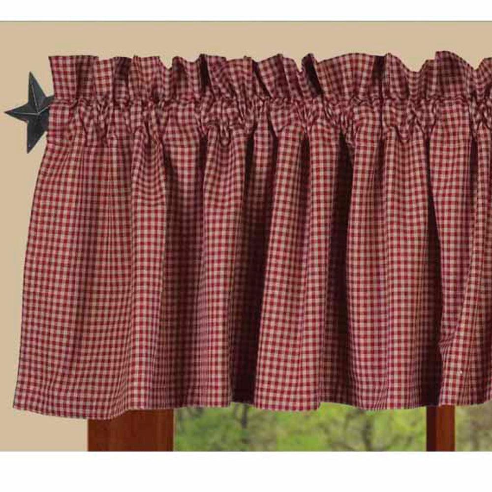 Barn Red Oat Newbury Gingham Valance Lined VL670017 - The Fox Decor
