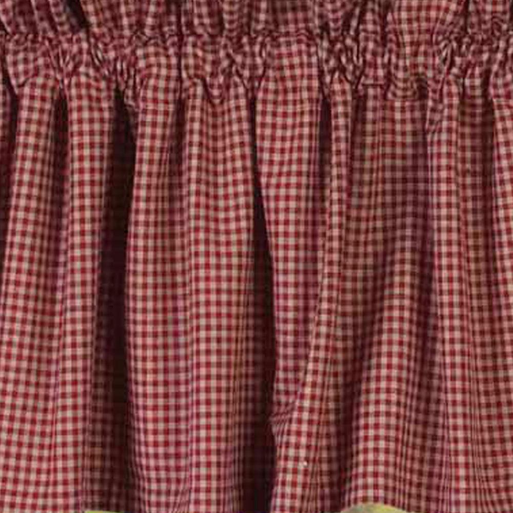 Barn Red Oat Newbury Gingham Valance Lined VL670017 - The Fox Decor