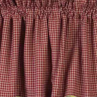 Barn Red Oat Newbury Gingham Valance Lined VL670017 - The Fox Decor
