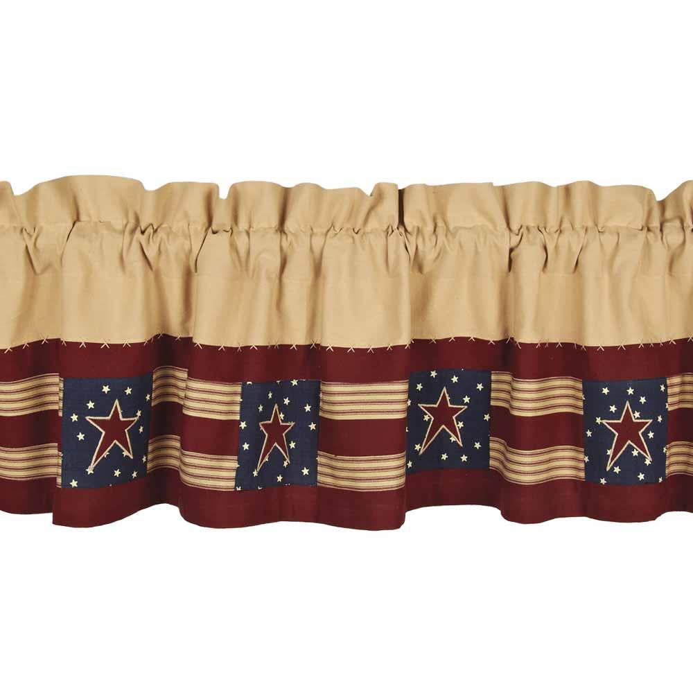 Nutmeg Indigo Barn Red Stars And Stripes Valance Lined VLAR0113 - The Fox Decor