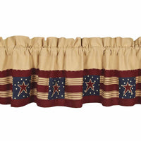 Nutmeg Indigo Barn Red Stars And Stripes Valance Lined VLAR0113 - The Fox Decor