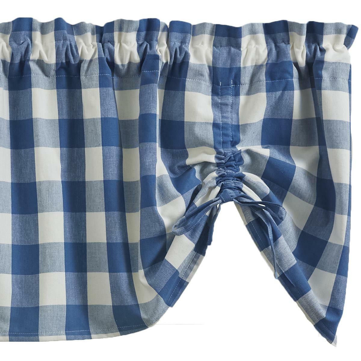 Wicklow Check Valance - Farmhouse China Blue Park designs - The Fox Decor