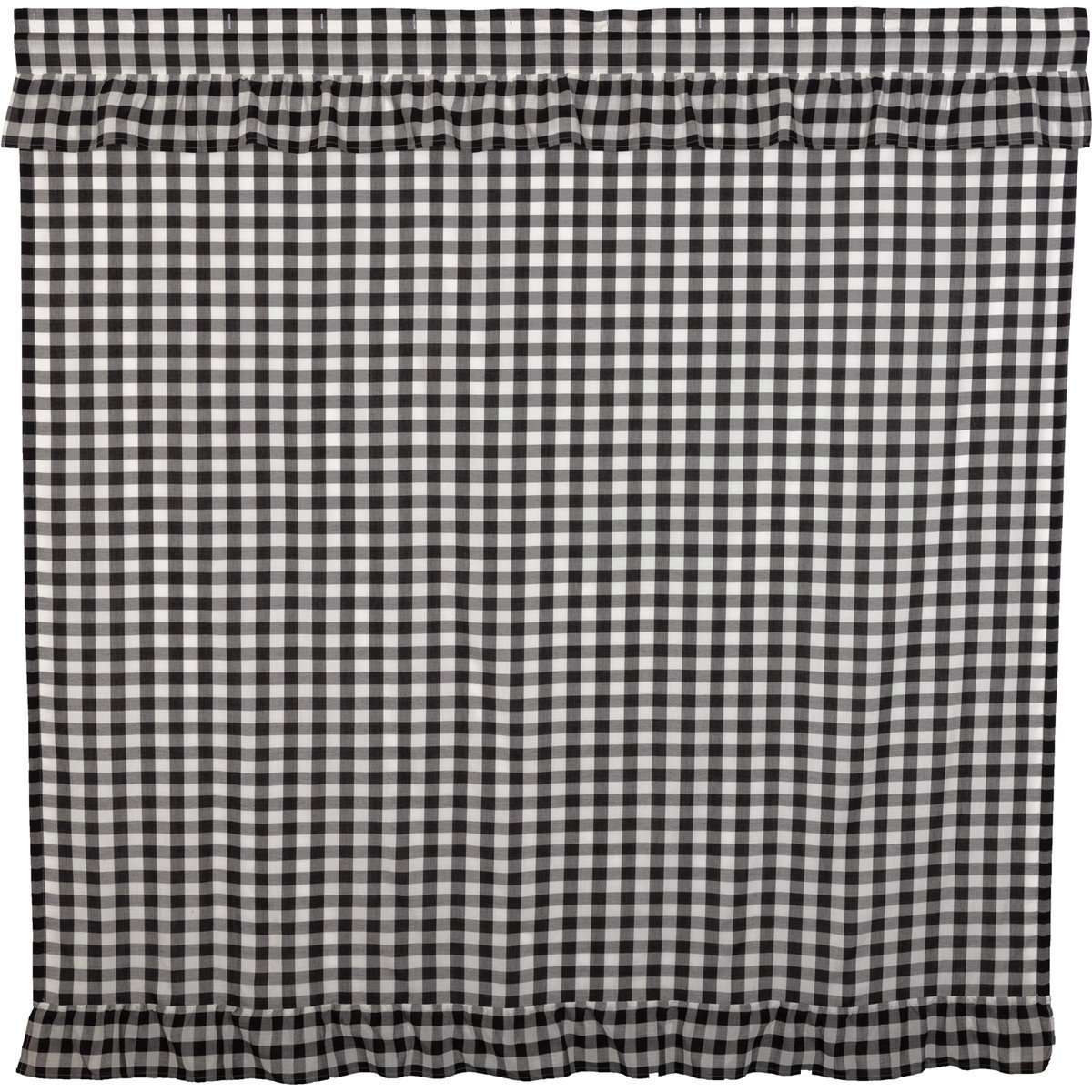 Annie Buffalo Black/Red Check Ruffled Shower Curtain 72