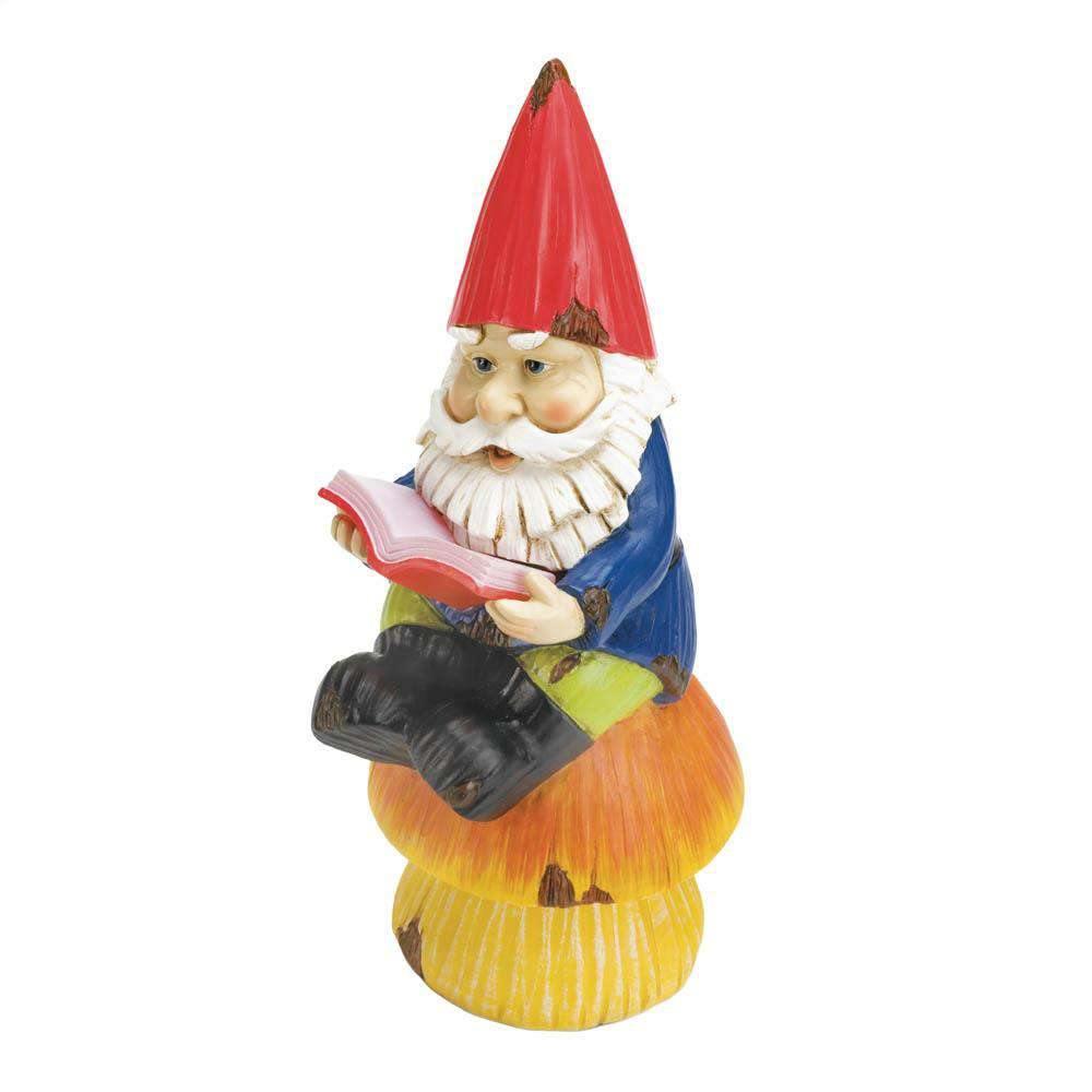 Bookworm Gnome Solar Statue - The Fox Decor