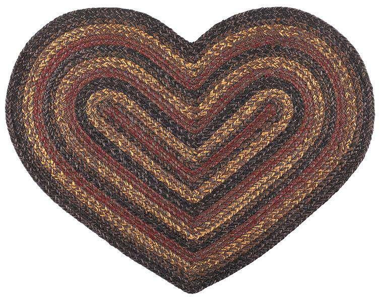 Braided Slate Heart Rug - The Fox Decor