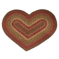 Thumbnail for Cinnamon Oval & Heart Shape Braided Rug rugs CWI Gifts Heart Rug 20x30 