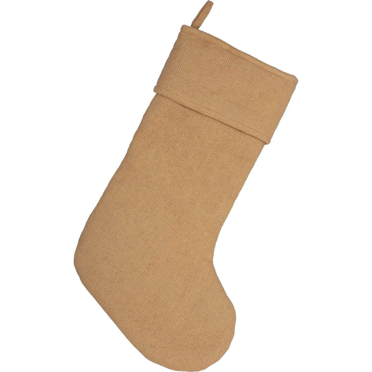 Festive Natural Burlap Stocking 11x20 VHC Brands - The Fox Decor