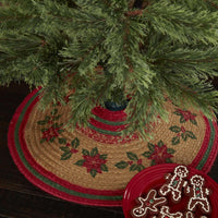 Thumbnail for Poinsettia Jute Mini Christmas Tree Skirt 21 VHC Brands - The Fox Decor