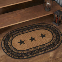 Thumbnail for Farmhouse Jute Braided Rugs Oval Stencil Stars VHC Brands - The Fox Decor