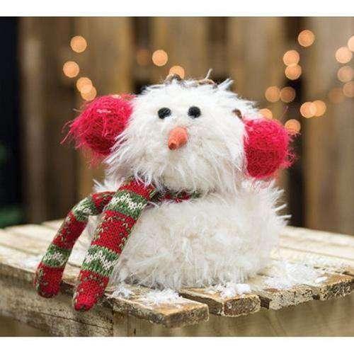 Furry Snowman w/Earmuffs - The Fox Decor