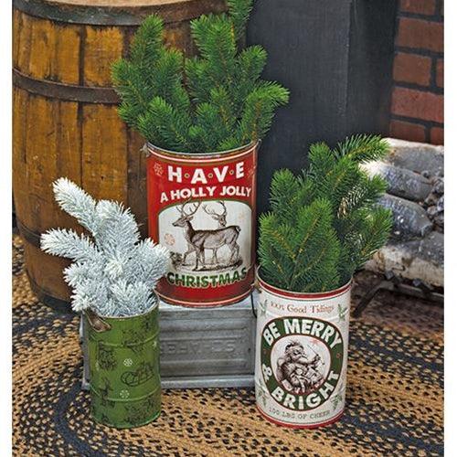 3/Set, Holly Jolly Christmas Buckets - The Fox Decor