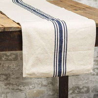 Thumbnail for Grain Sack Cream and Navy Stripe Extra Long Runner Tabletop CWI+ 