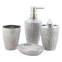 Thumbnail for Hammered Silver Bath Accessory Set